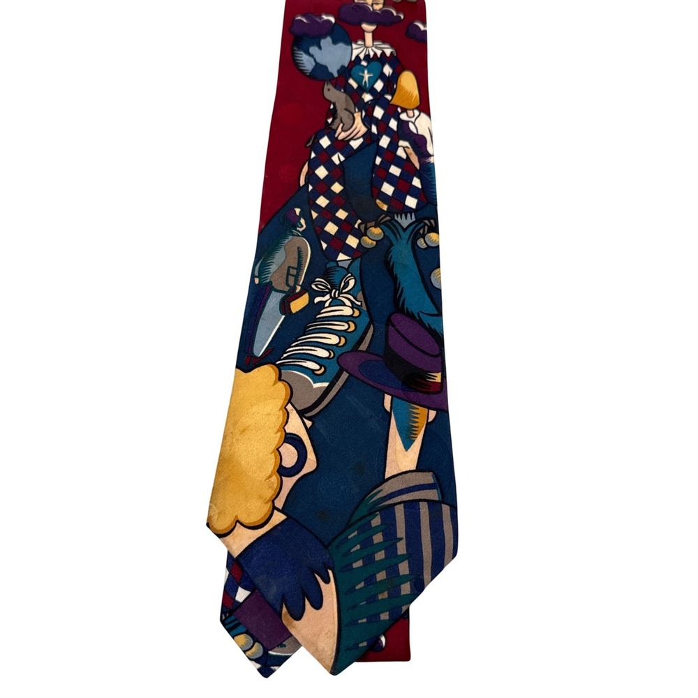 Vintage The Beatles "Fool on the Hill" men's neck tie abstract clown design